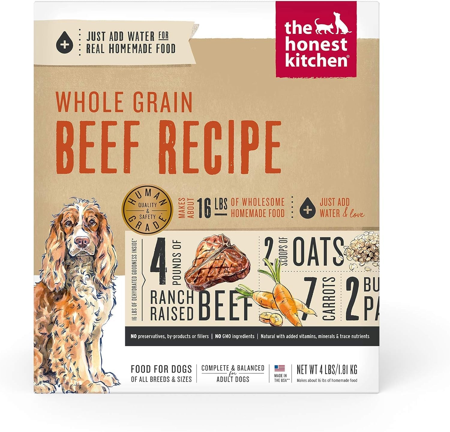 The Honest Kitchen Human Grade Dehydrated Whole Grain Dog Food - Complete Meal or Topper