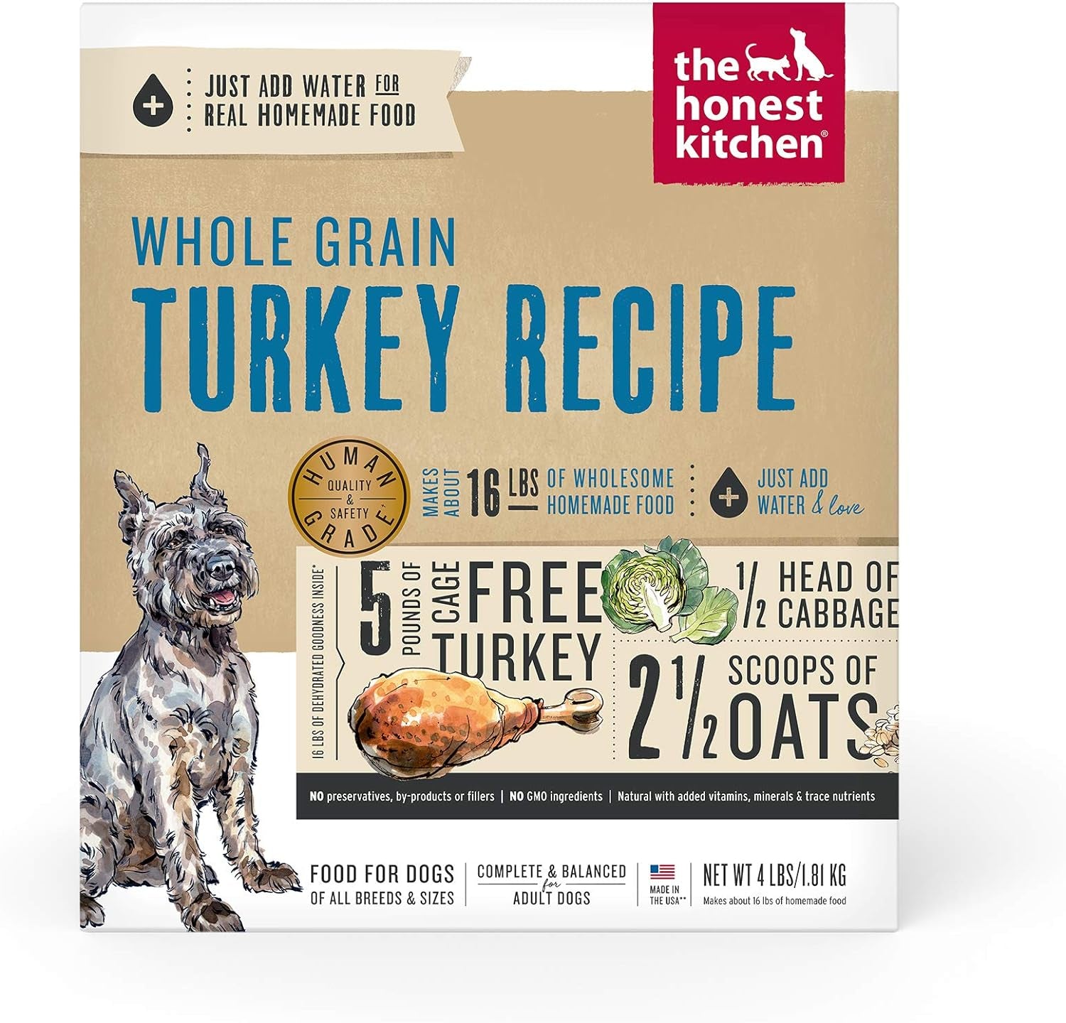 The Honest Kitchen Human Grade Dehydrated Whole Grain Dog Food - Complete Meal or Topper