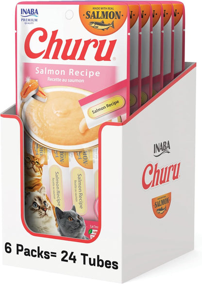 INABA Churu Cat Treats, Lickable, Squeezable Creamy Purée Cat Treat with Green Tea Extract & Taurine