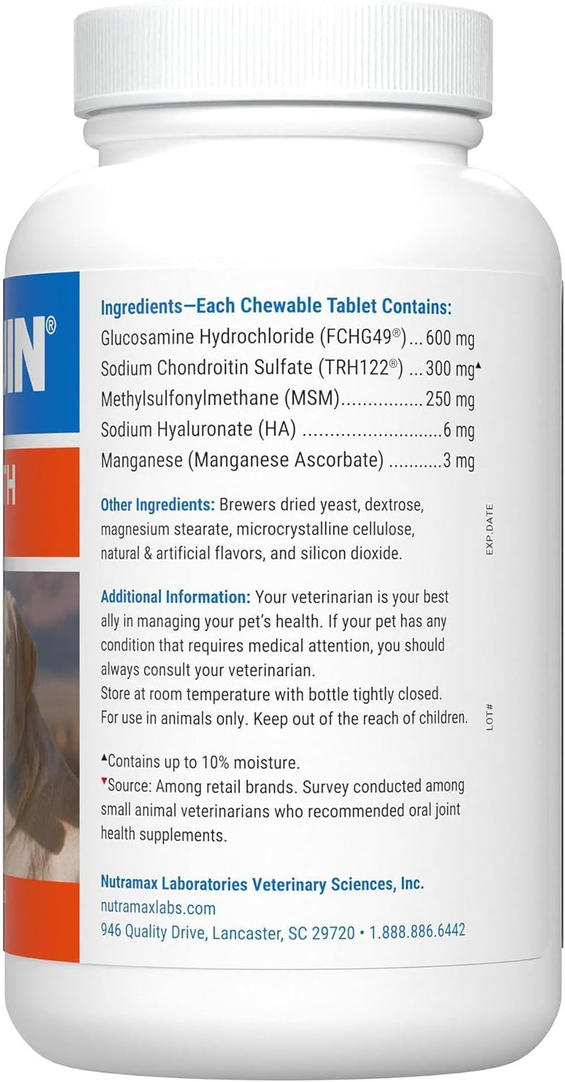 Nutramax Laboratories Cosequin Maximum Strength Joint Health Supplement for Dogs - with Glucosamine, Chondroitin, MSM, and Hyaluronic Acid, 75 Chewable Tablets (Pack of 1)