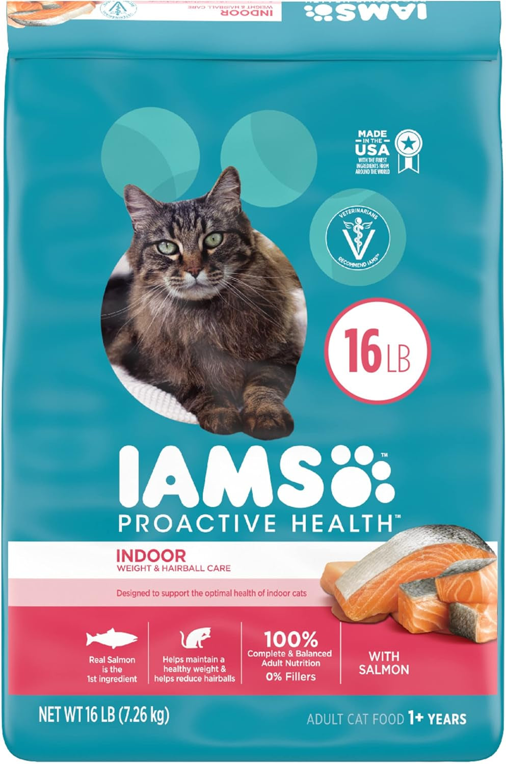 Proactive Health Indoor Weight & Hairball Care Adult Dry Cat Food with Real Chicken and Turkey, 16 Lb. Bag