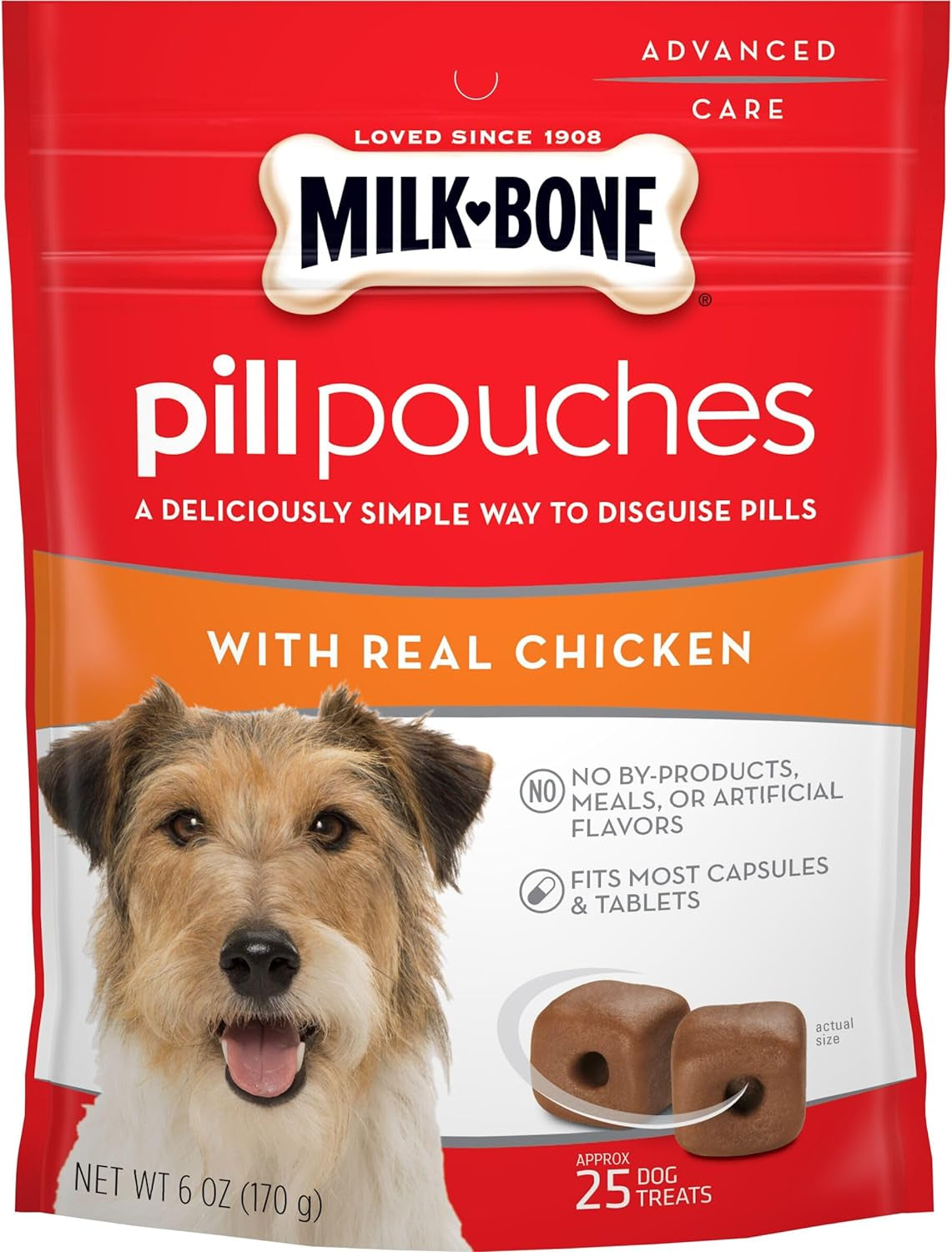 Milk-Bone Pill Pouches Dog Treats, Real Chicken Flavor