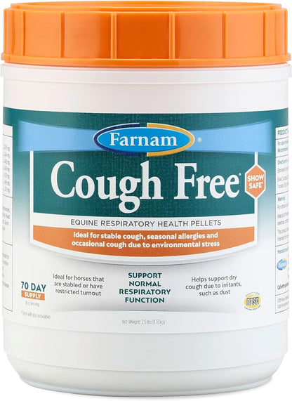 Farnam Cough Free Horse Cough Supplement Pellets, Provides Respiratory Support for Horses W/Seasonal Allergies or Stable Cough