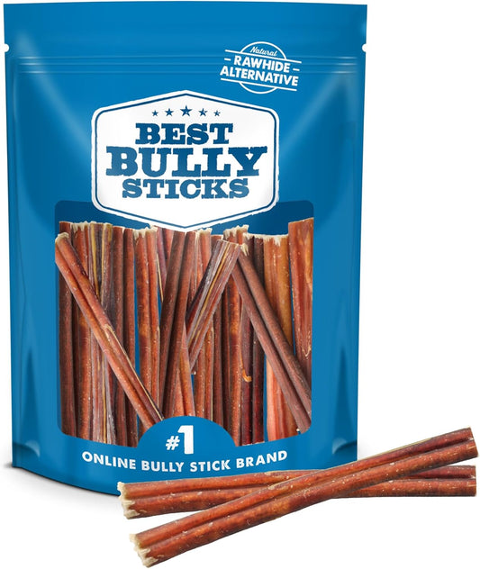 Best Bully Sticks Odor Free Bully Sticks for Dogs, Bulk Bag 100% Natural Grass-Fed Beef, Easily Digestible Bully Bones Grain and Rawhide Free Odorless Dog Bully Sticks for Large Dogs