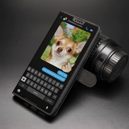Versteckte Botschaft des Chihuahuas - Verspielte Brieftaschen-Telefonhülle V2