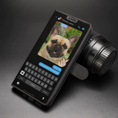 Versteckte Botschaft der französischen Bulldogge - Verspielte Brieftaschen-Telefonhülle V1