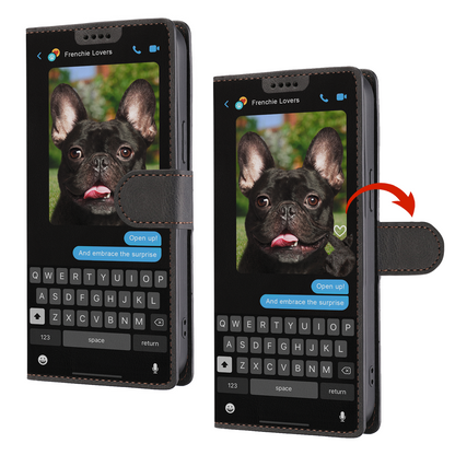 Versteckte Botschaft der französischen Bulldogge - Verspielte Brieftaschen-Telefonhülle V3