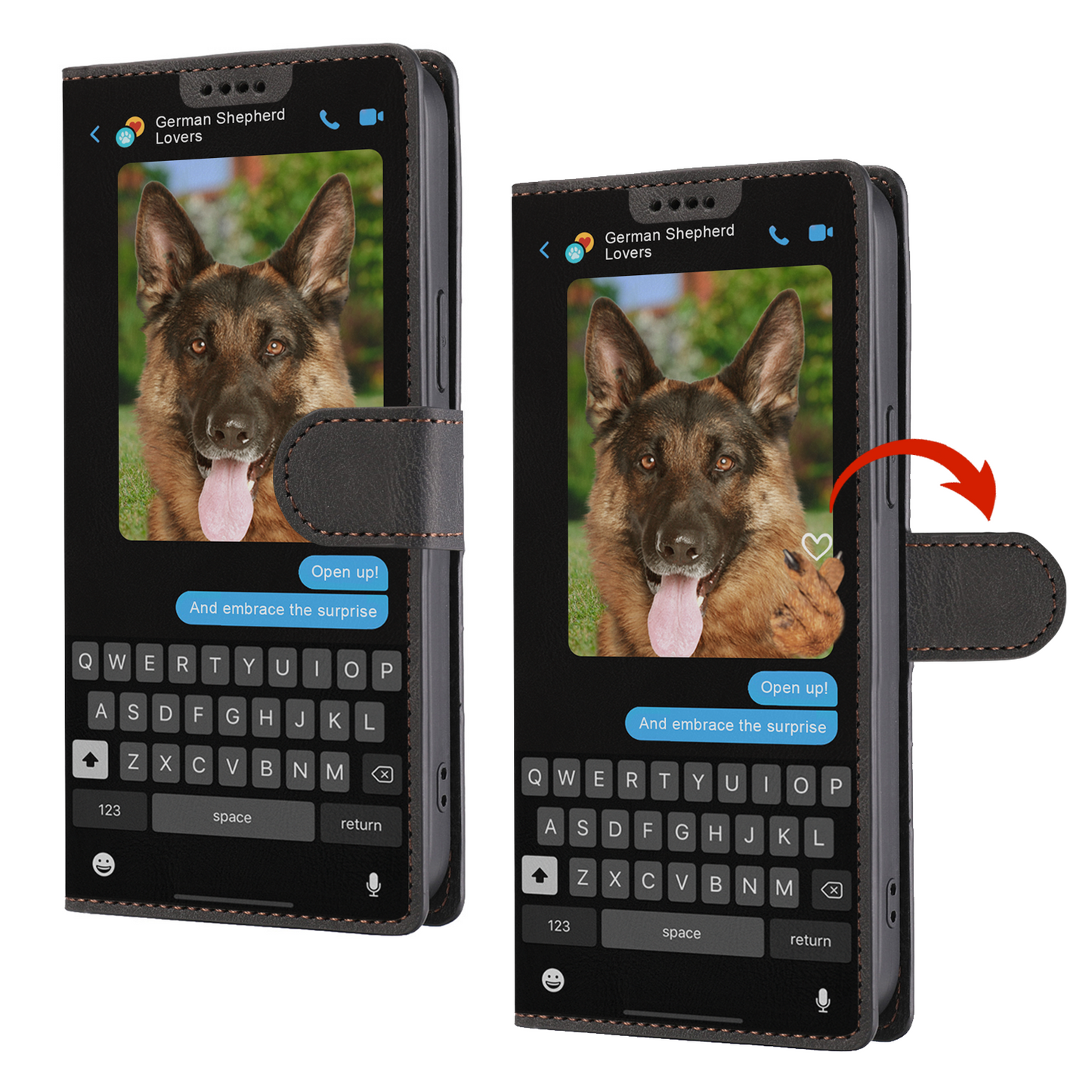 Hidden Message Of German Shepherd - Playful Wallet Phone Case V1