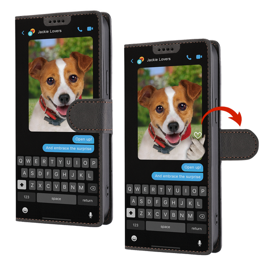 Message caché de Jack Russell Terrier - Étui portefeuille ludique pour téléphone V1
