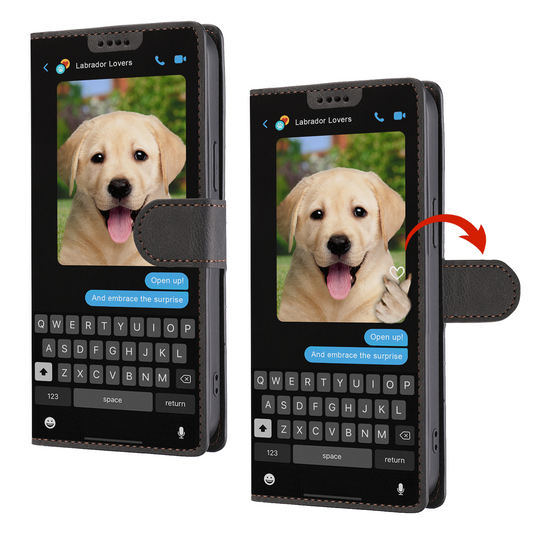 Versteckte Botschaft des Labradors - Verspielte Brieftaschen-Telefonhülle V1