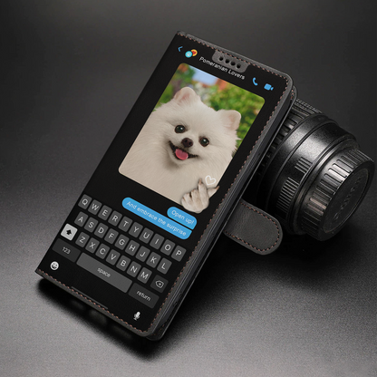 Message caché de Poméranie - Étui portefeuille ludique pour téléphone V2