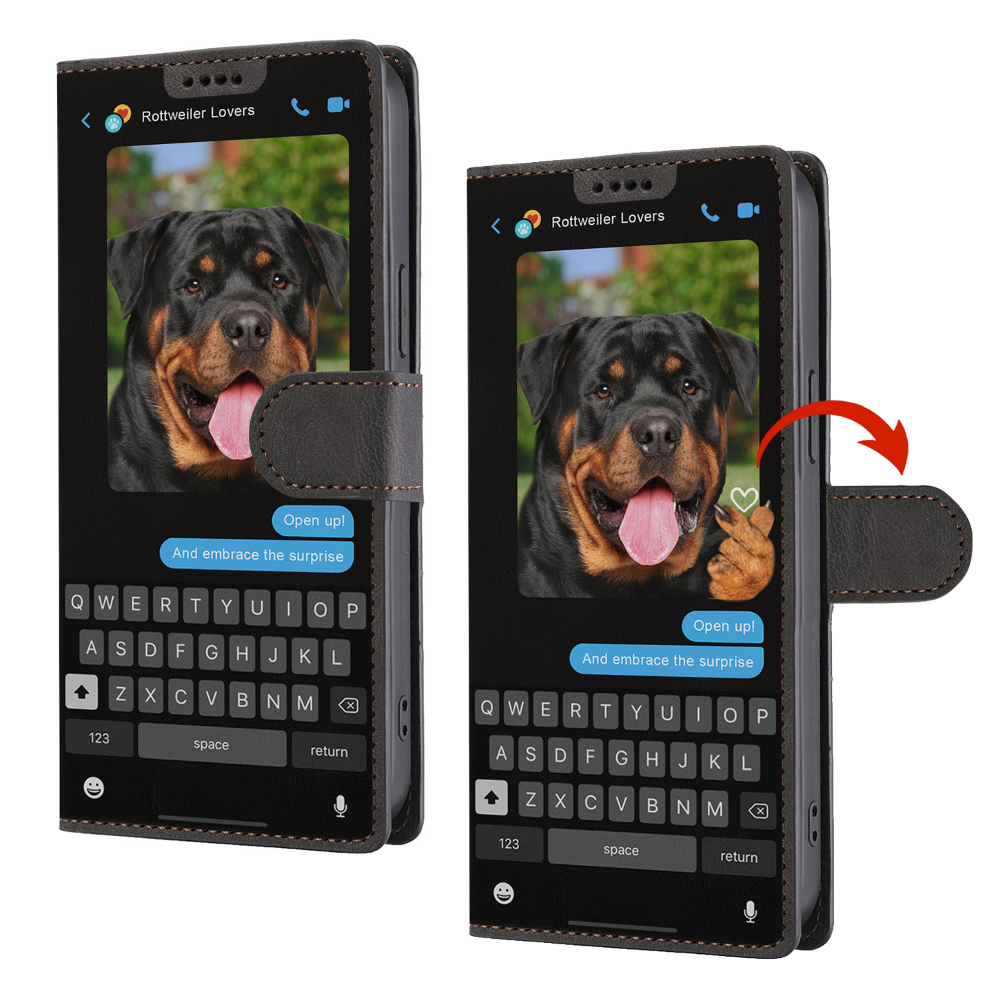 Versteckte Botschaft des Rottweilers - Verspielte Brieftaschen-Telefonhülle V1