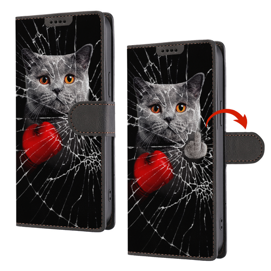 Knock You Out, British Shorthair Cat - Wallet Phone Case V1