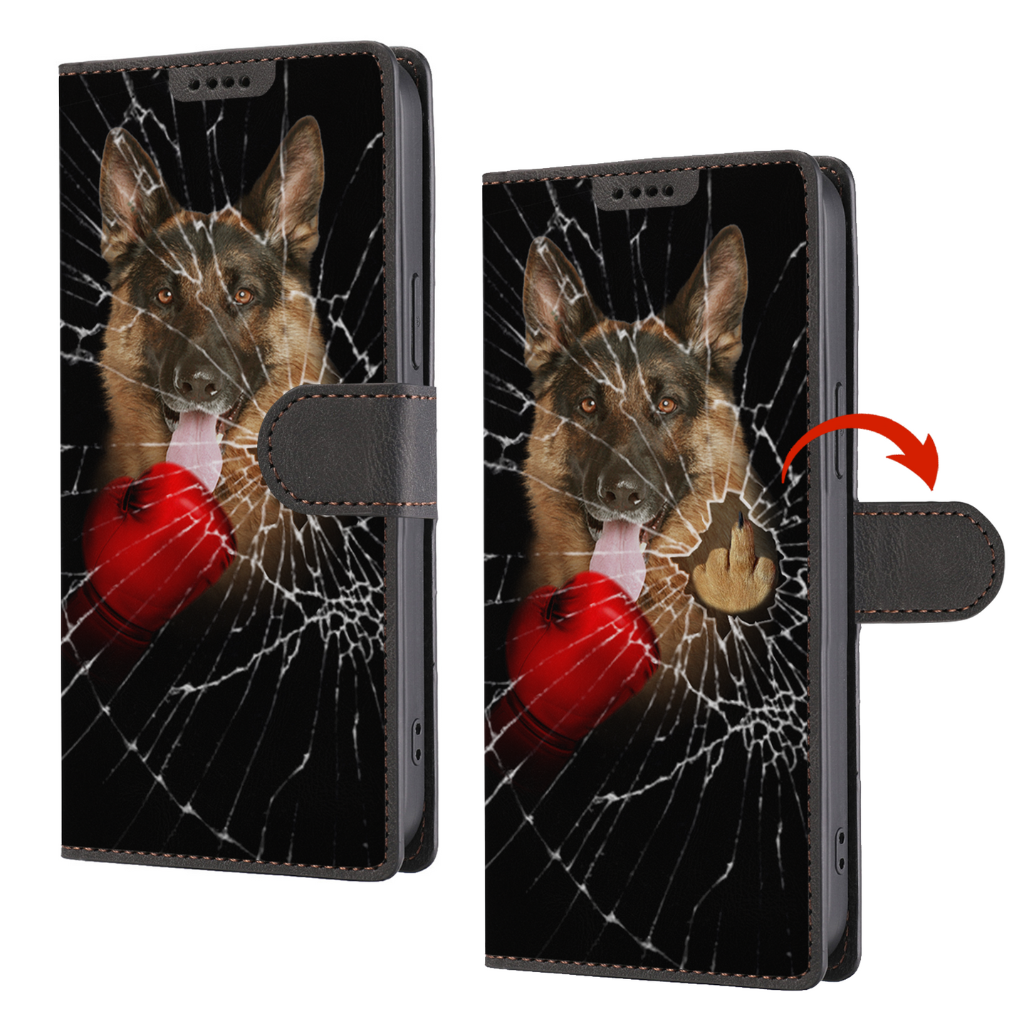 Knock You Out, German Shepherd - Wallet Phone Case V1