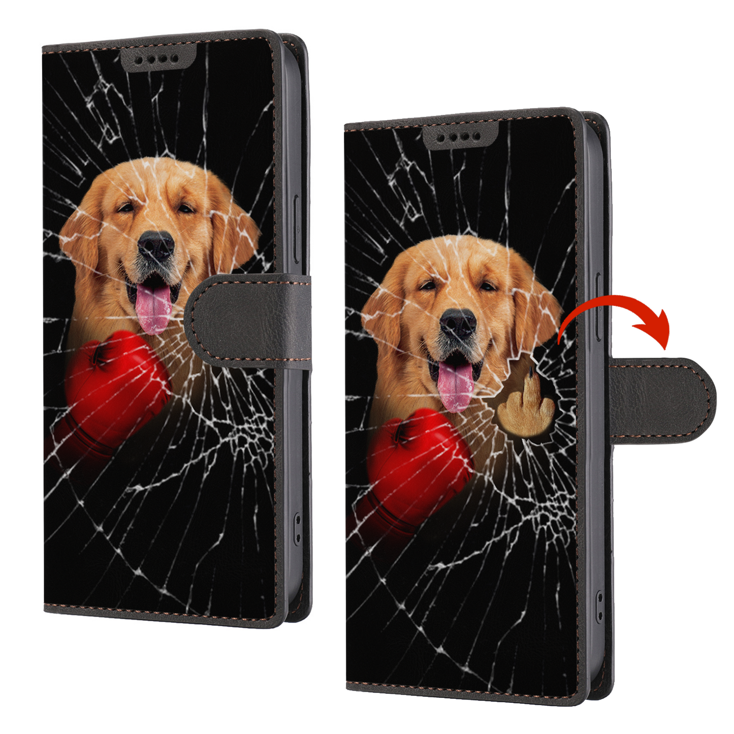 Knock You Out, Golden Retriever - Brieftaschen-Telefonhülle V1