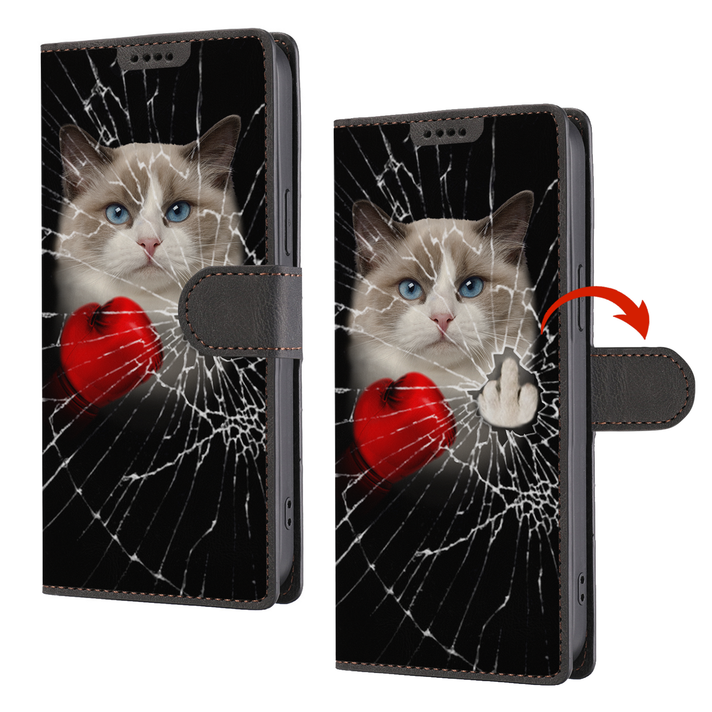 Knock You Out, Ragdoll Cat - Wallet Phone Case V1