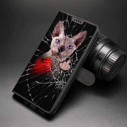 Knock You Out, Sphynx Cat - Wallet Phone Case V1