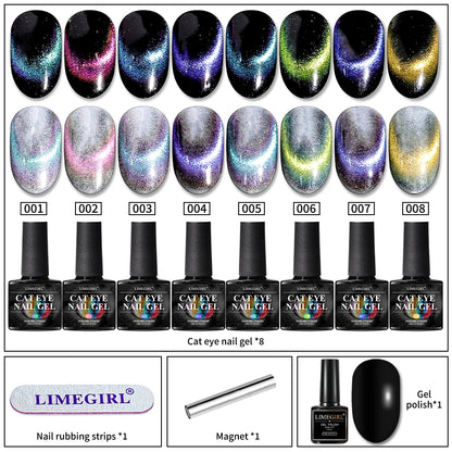 Reflektierendes Nagellack-Cat-Eye-Set – magnetische Nagelkunst, 8 ml, LG01