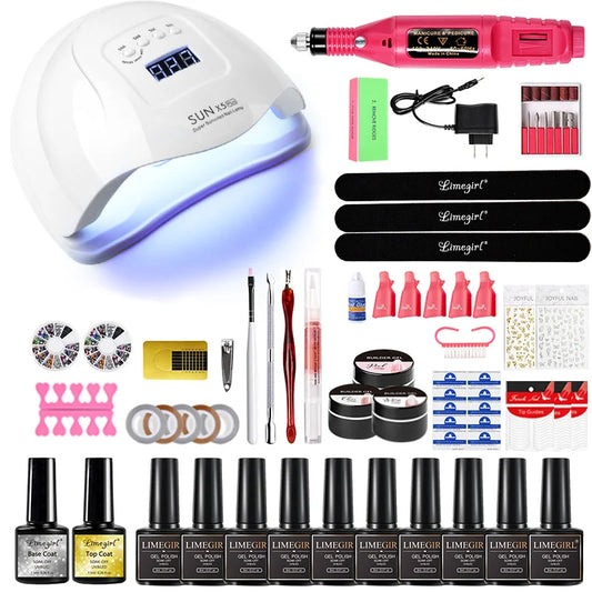 Manicure Set And Nail Lamp All-In-One Gel Nail Polish Kit For Beginner S06