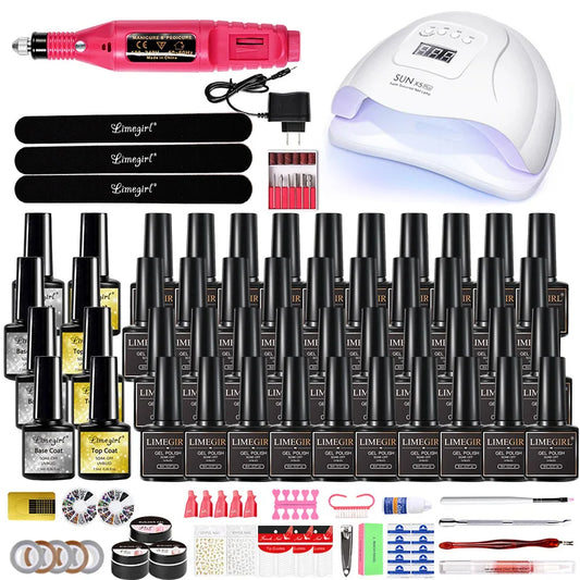 Manicure Set And Nail Lamp All-In-One Gel Nail Polish Kit For Beginner S43