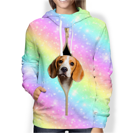 Beagle Regenbogen Hoodie V1