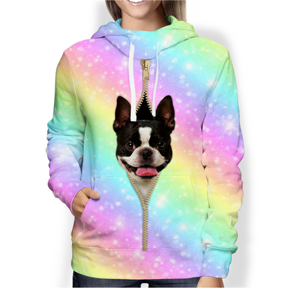 Boston Terrier Rainbow Hoodie V1