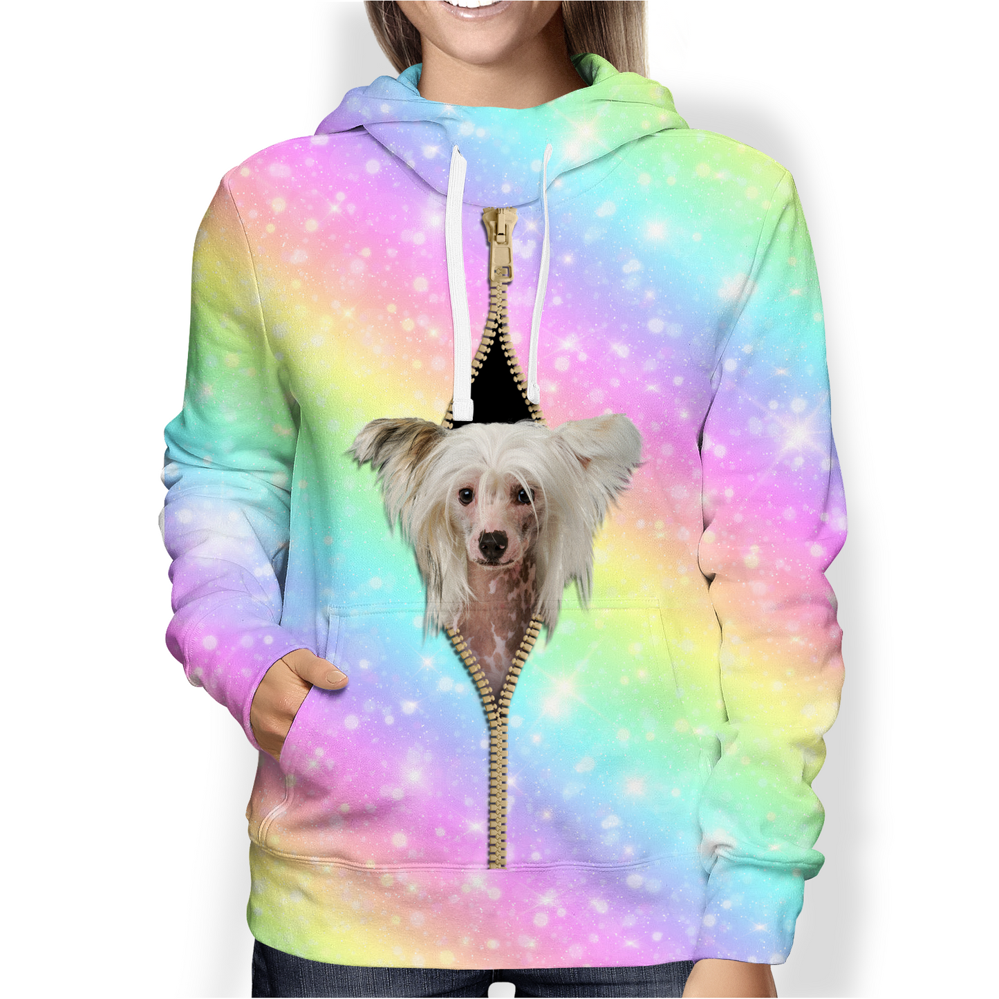 Chinese Crested Rainbow Hoodie V1