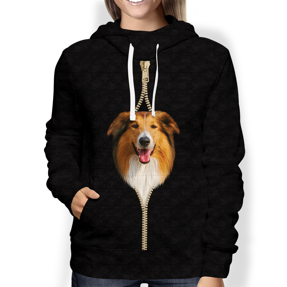 I'm With You - Rough Collie Hoodie V2