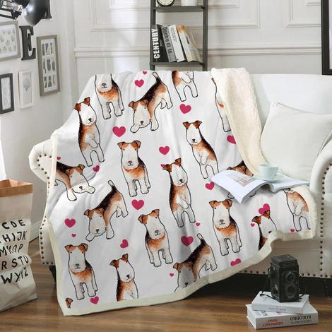 Cute Wire Fox Terrier - Blanket V3