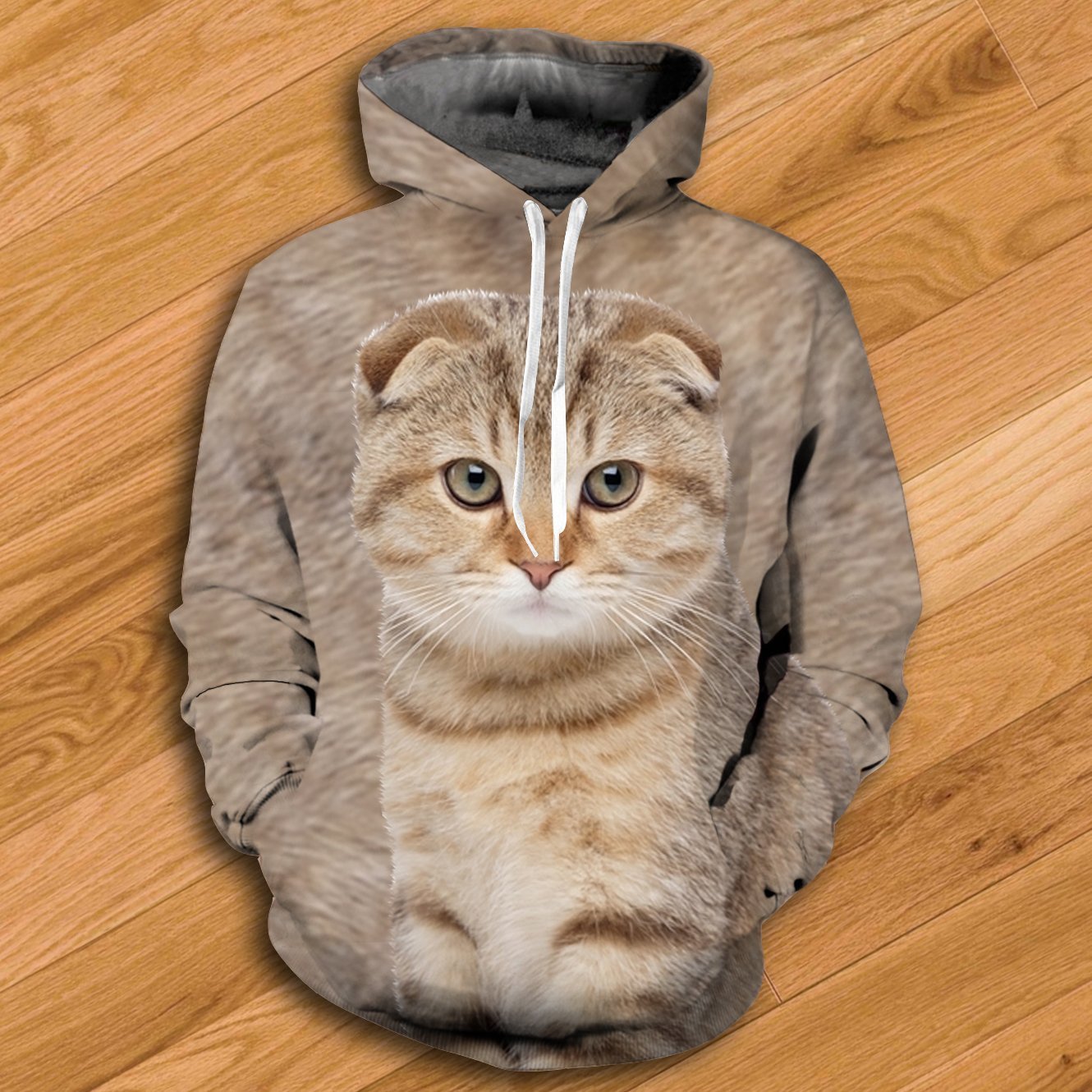 Scottish Fold Cat Hoodie - All Over