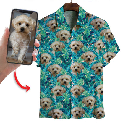 Chemise hawaïenne personnalisée avec la photo de votre animal V3