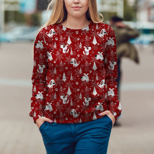 Red Winter Sweatshirt For Dog Lovers