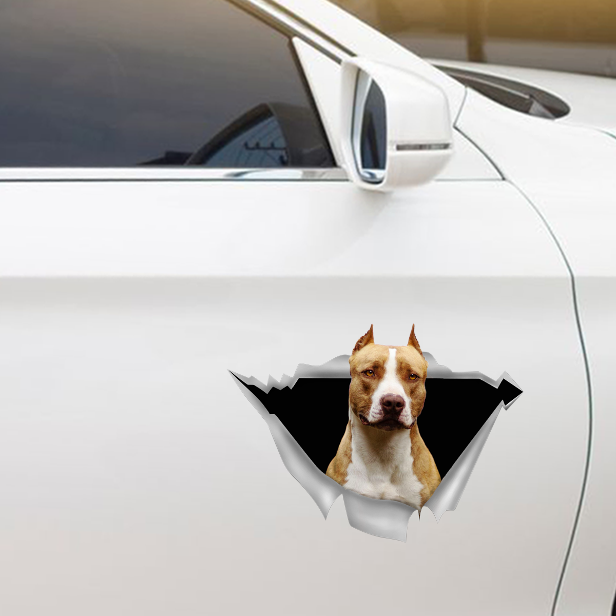 We Like Riding In Cars – American Pit Bull Terrier Auto-/Tür-/Kühlschrank-/Laptop-Aufkleber V2