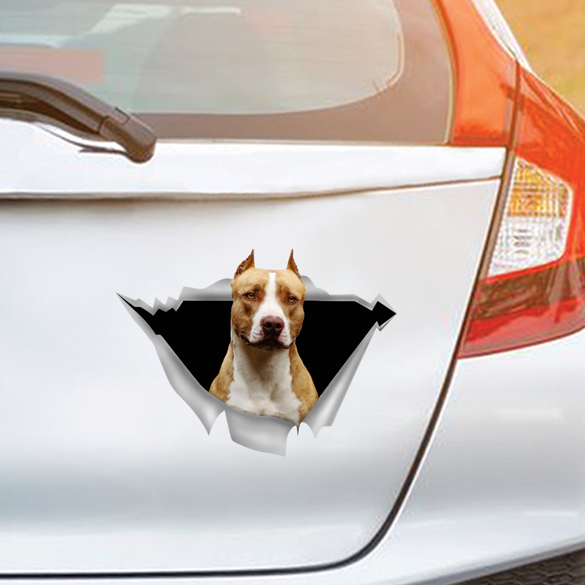 Nous aimons rouler dans les voitures - American Pit Bull Terrier Autocollant de voiture/porte/réfrigérateur/ordinateur portable V2