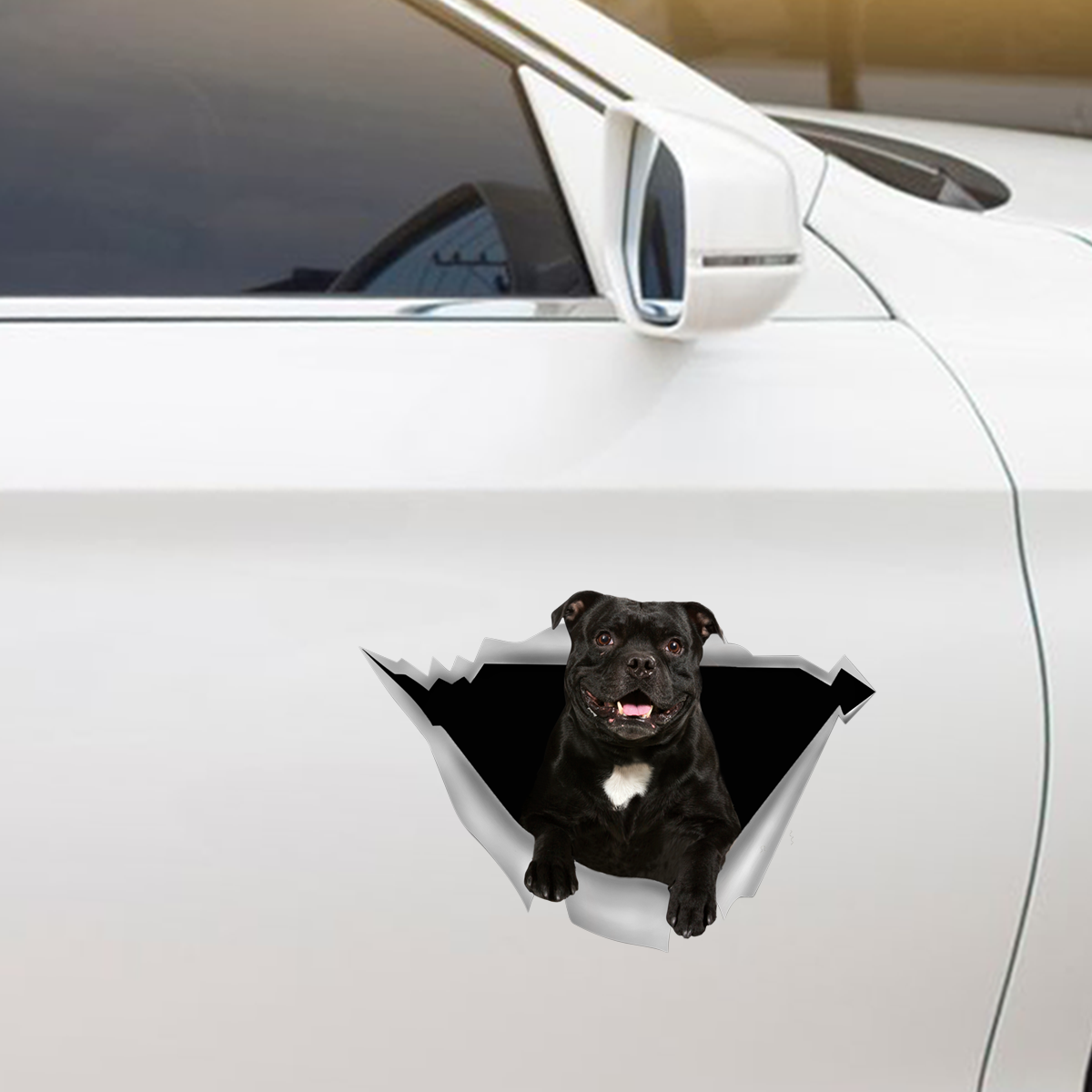 We Like Riding In Cars - American Staffordshire Terrier Car/ Door/ Fridge/ Laptop Sticker V1