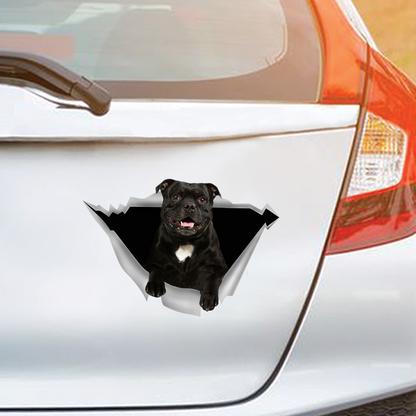 We Like Riding In Cars - American Staffordshire Terrier Car/ Door/ Fridge/ Laptop Sticker V1
