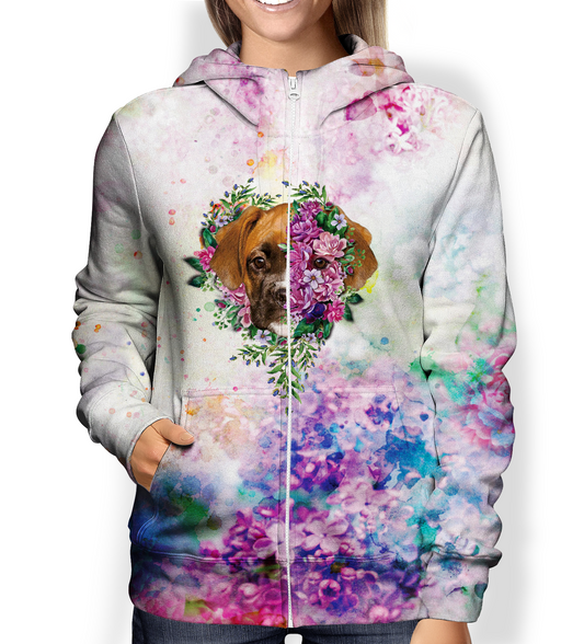 Boxer Dog Hearts Are Beautiful Flowers - Hoodie V1