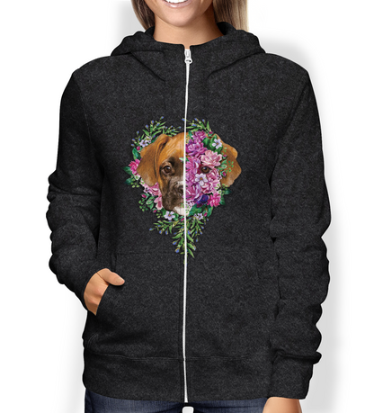 Boxer Hearts Are Beautiful Flowers - Hoodie V2