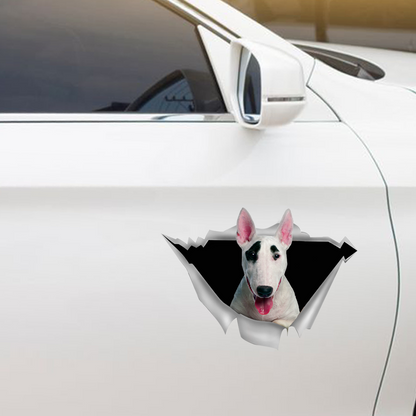 We Like Riding In Cars -  Bull Terrier Car/ Door/ Fridge/ Laptop Sticker V1