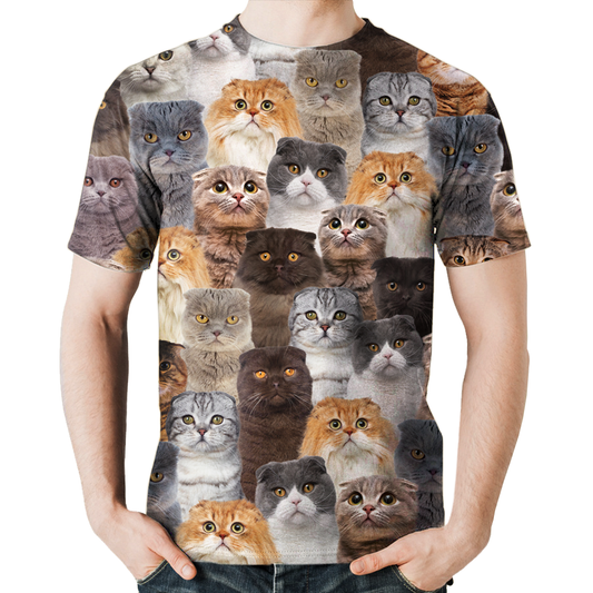 Vous aurez un groupe de chats Scottish Fold - T-Shirt V1