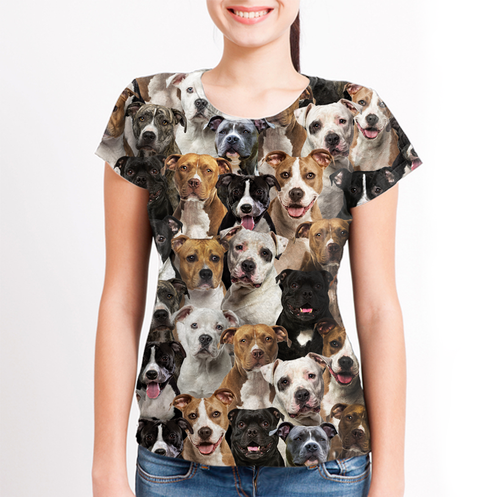 Vous aurez un tas de Staffordshire Bull Terriers - T-Shirt V1
