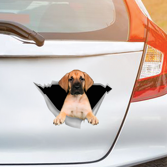 Nous aimons rouler dans les voitures - Autocollant de voiture/porte/réfrigérateur/ordinateur portable Great Dane V4