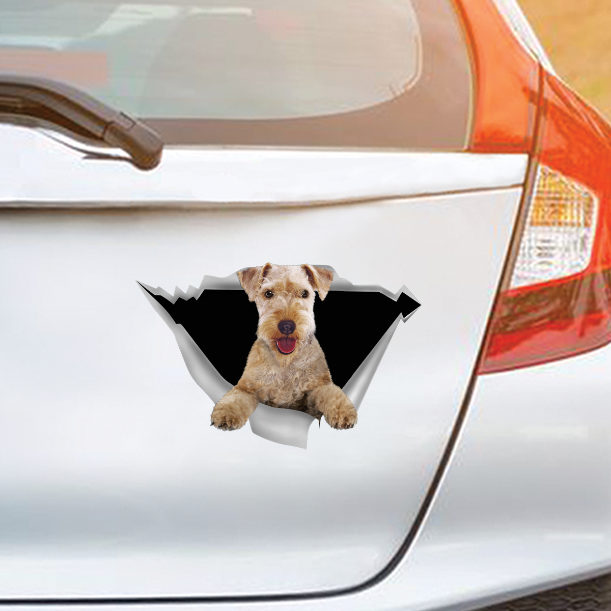 Nous aimons rouler dans les voitures - Lakeland Terrier Autocollant de voiture/porte/réfrigérateur/ordinateur portable V1