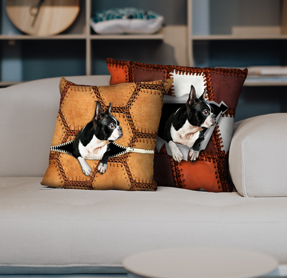 Sie stehlen Ihre Couch – Boston Terrier Kissenbezüge V1 (2er-Set)