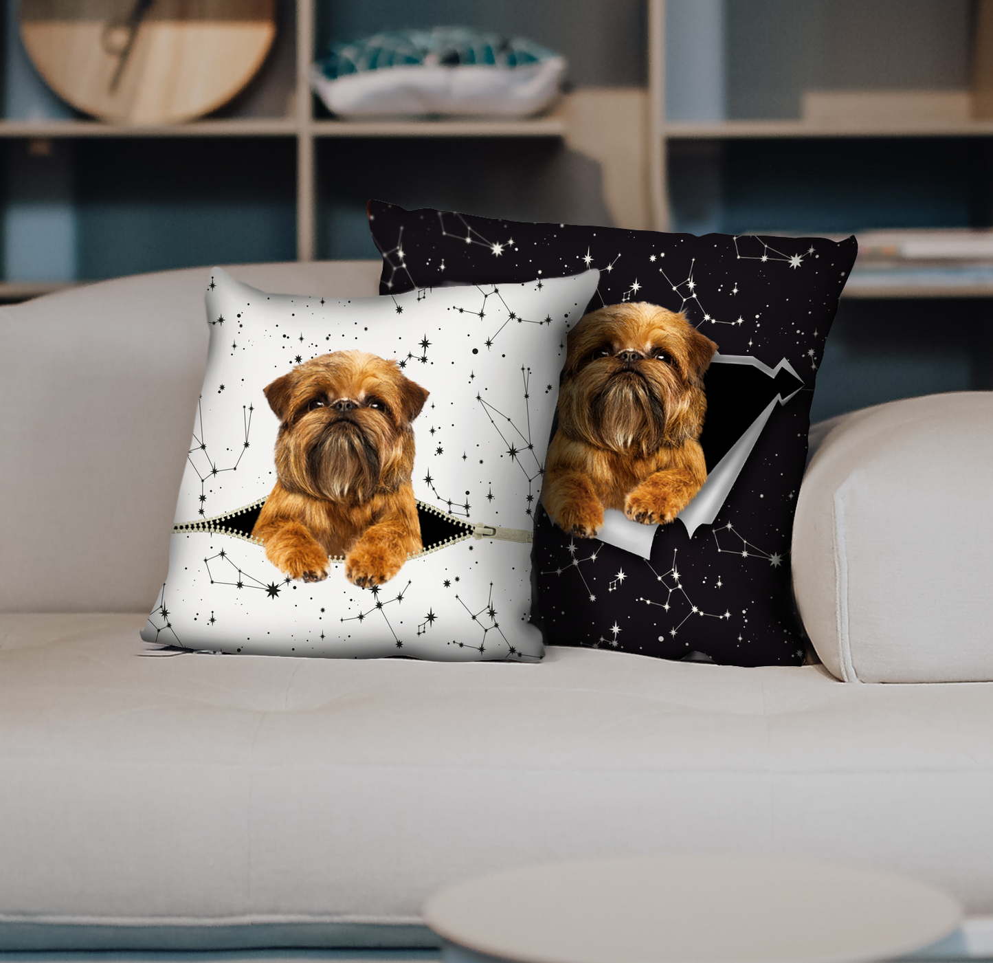 They Steal Your Couch - Griffon Bruxellois Pillow Cases V1 (Set of 2)