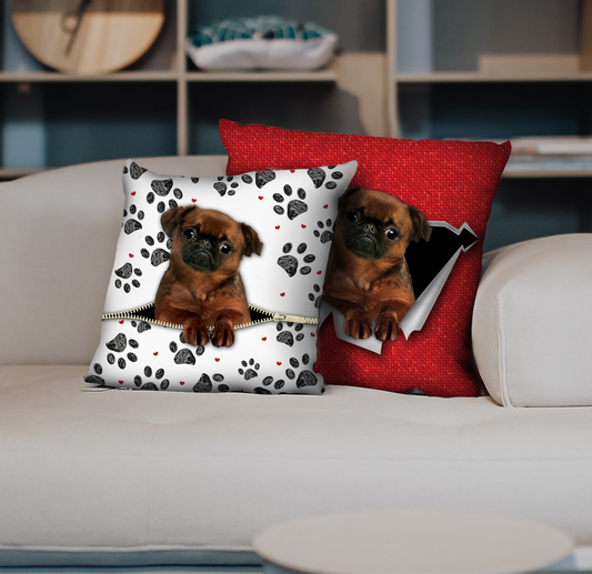 They Steal Your Couch - Griffon Bruxellois Pillow Cases V2 (Set of 2)