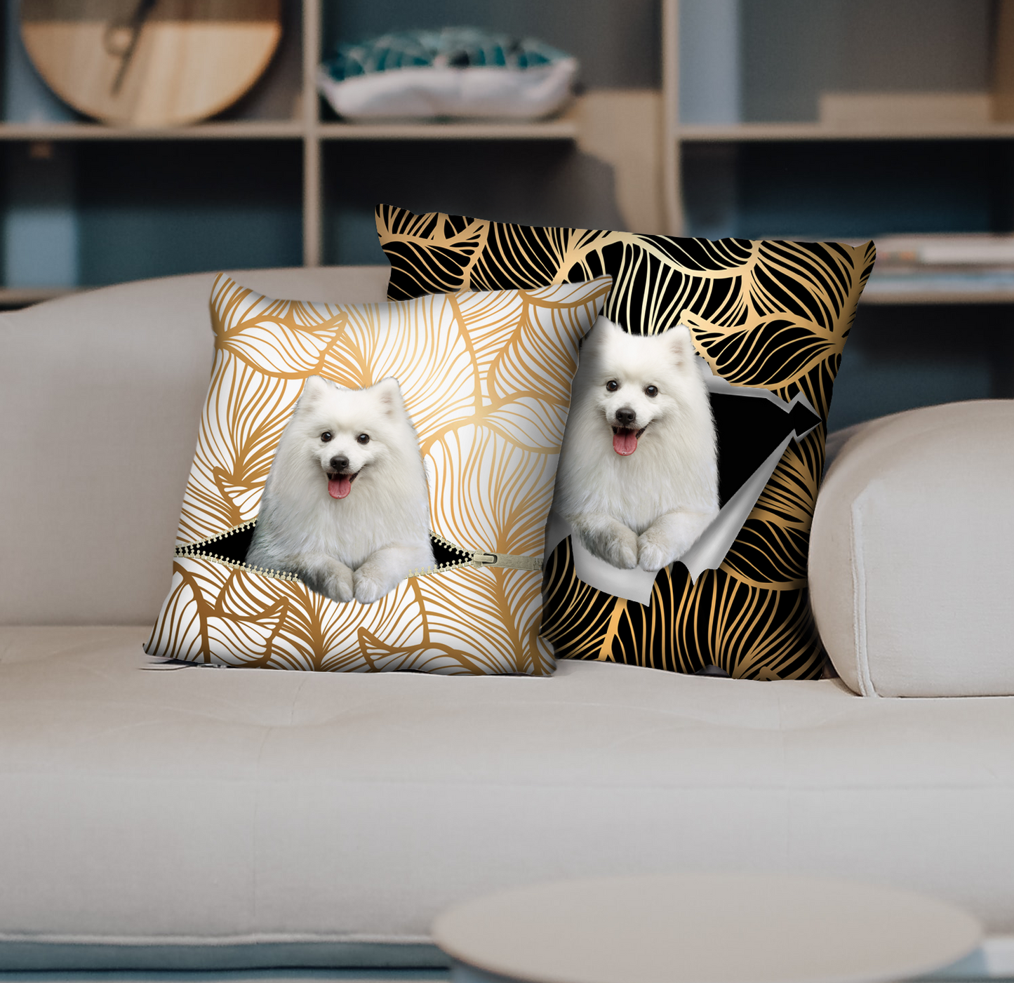 They Steal Your Couch - Japanese Spitz Pillow Cases V1 (Set of 2)