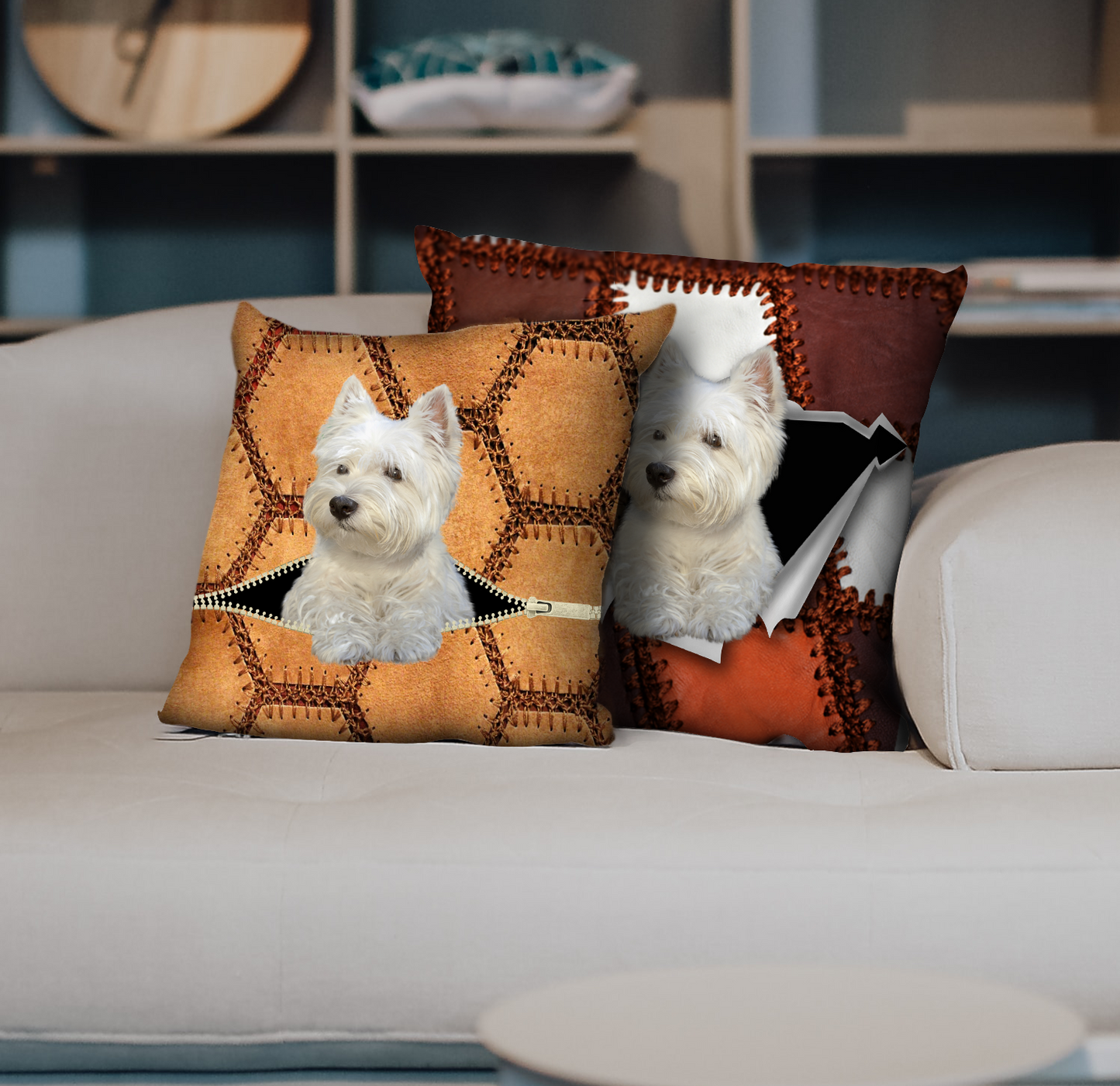 Sie stehlen Ihre Couch – West Highland White Terrier Kissenbezüge V1 (2er-Set)