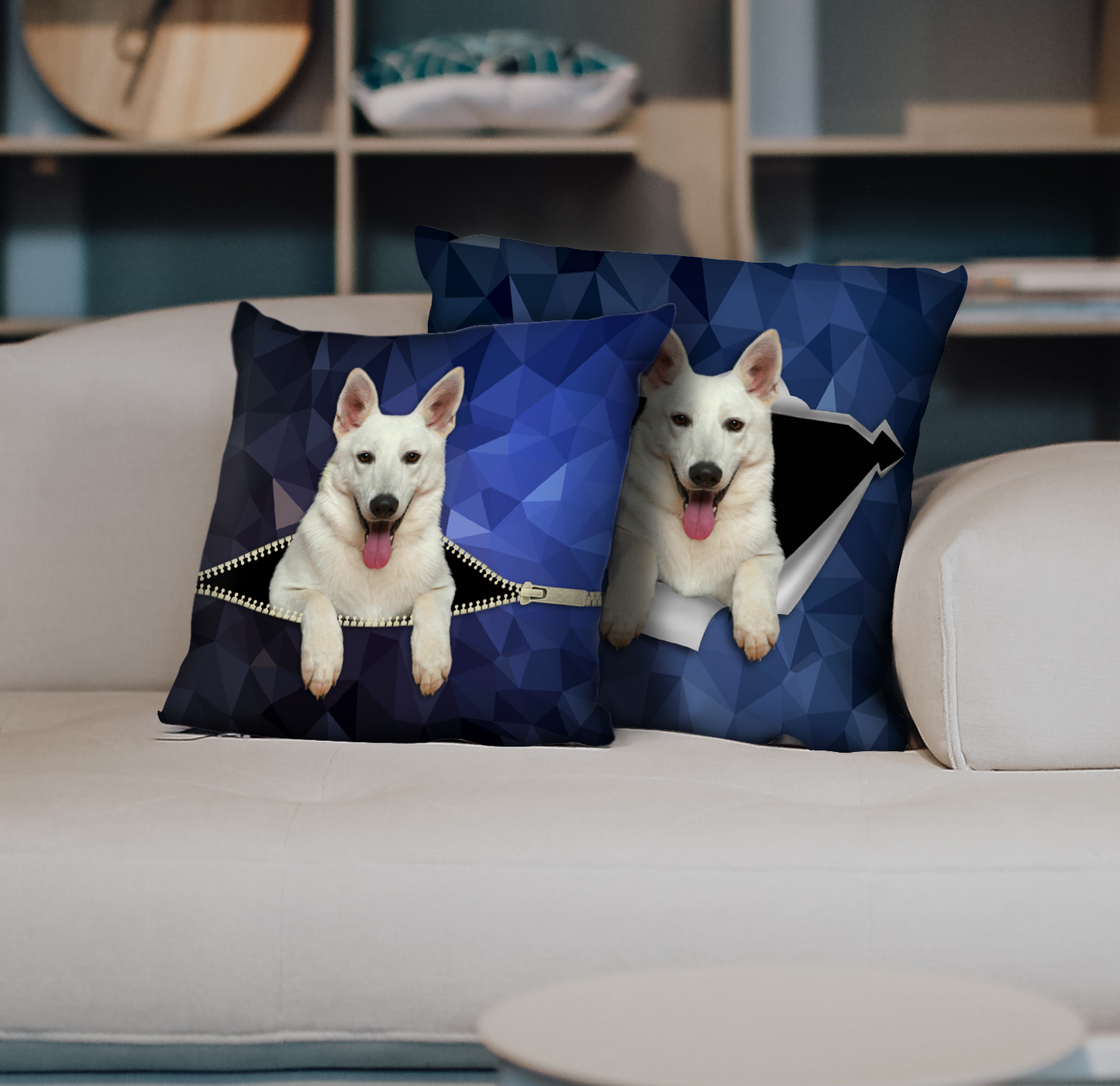 They Steal Your Couch - Berger Blanc Suisse Pillow Cases V1 (Set of 2)
