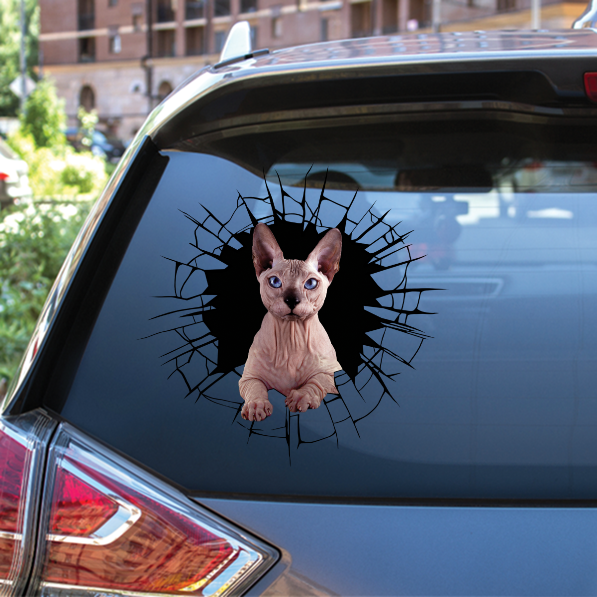 Entrez - Il est temps de faire du shopping - Sphynx Cat Autocollant de voiture/porte/réfrigérateur/ordinateur portable V1